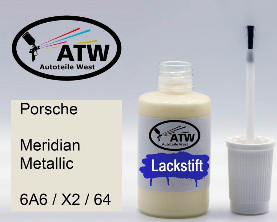 Porsche, Meridian Metallic, 6A6 / X2 / 64: 20ml Lackstift, von ATW Autoteile West.
